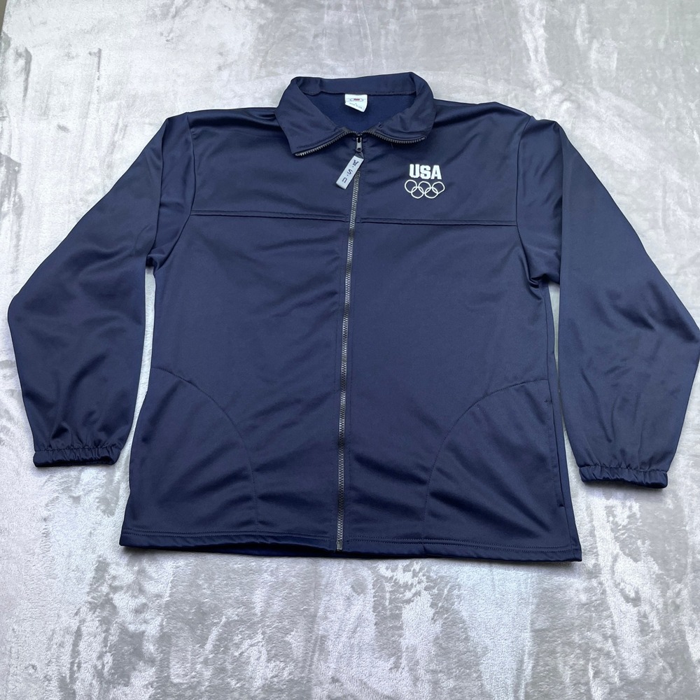 VTG USA Olympics United States Olympic Committee Jacket Full Zip XL Grunge EUC